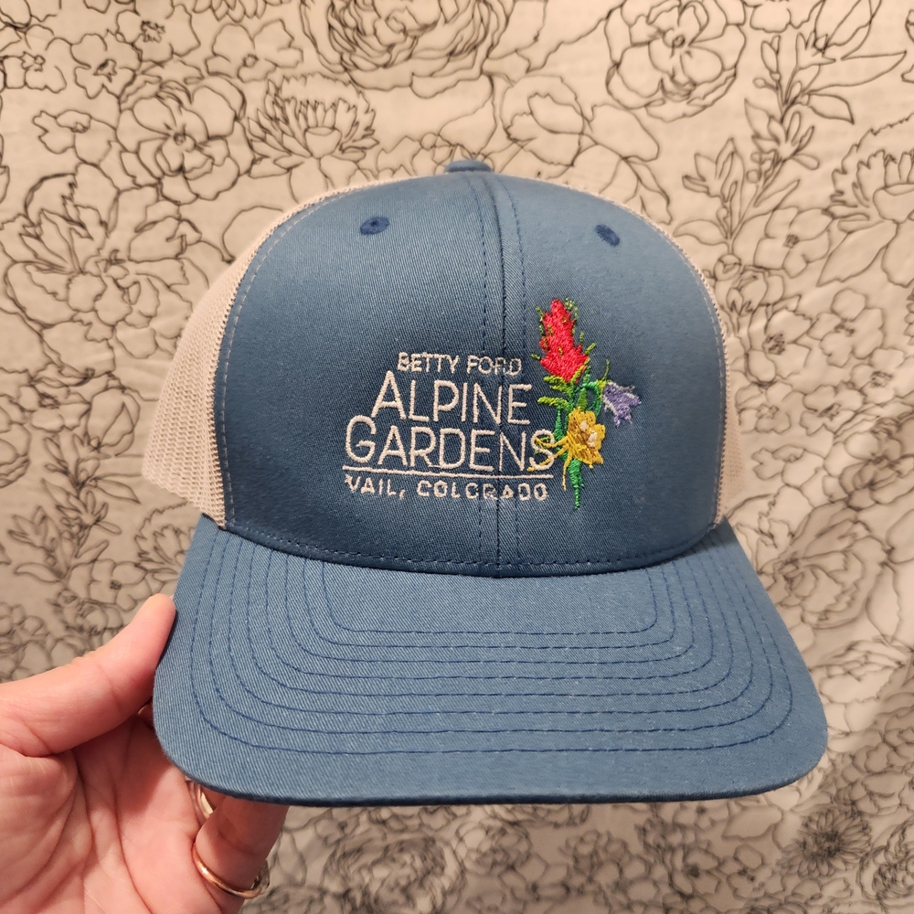 Betty Ford Blue and White Trucker Hat NWT Vail, CO